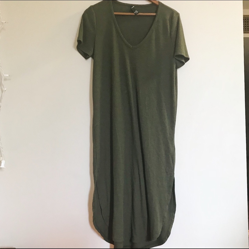 Forever 21 Dark Green T Shirt Dress